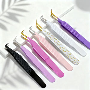 Pinzas para Pestañas Curvas Puntiagudas Personalizadas Gratis, Pinzas de Acero Inoxidable Doradas para Extensión de Pestañas, Pinzas de Aislamiento para Pestañas de Marca Privada - Product Image 6