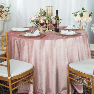 Nappe ronde florale vintage moderne tissu non tissé avec bordure élégante pour salle à manger de mariage et décoration de fête - Product Image 6
