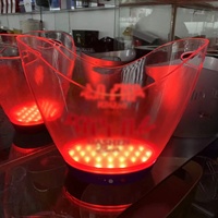Seau à vin en plastique de 8l avec logo personnalisé, Rechargeable, seau à glace LED pour les événements de bar et de fête