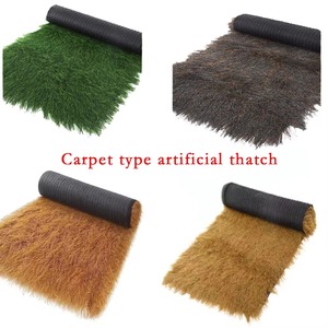 Toiture en chaume artificiel jaune, 43 rangées, épaisse et dense, en plastique écologique, pour décoration murale et usage en jardin, 1m/2m*20m/<span class=keywords><strong>rouleau</strong></span> - Product Image 5