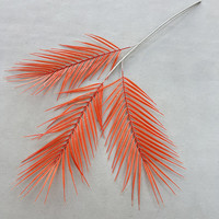 Feuilles de palmier Areca artificielles à 3 branches, multicolores, en plastique, pour décoration d'arche de mariage, arrangement floral tropical