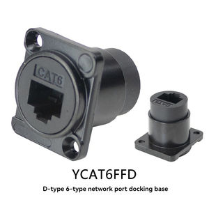 Châssis de panneau à vis de type D montage mural <span class=keywords><strong>Rj45</strong></span> Cat6a Module de connecteur femelle en alliage de zinc adaptateur d'extension gratuit accessoires de connecteur - Product Image 2