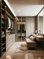 Système de dressing sur mesure avec porte en verre et éclairage LED, armoire modulaire de luxe pour chambre principale