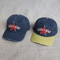 Casquette de baseball en coton délavé vintage brodée sur mesure OEM, visière vieillie, réglable, style snapback, Gorras, casquettes papa en jean à 6 panneaux