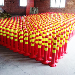 قاعدة مطاطية من البولي إيثيلين عاكس القطب حاجز السلامة المرورية دليل بعد المرور موجه تحذير آخر مع الياقات العاكسة - Product Image 1