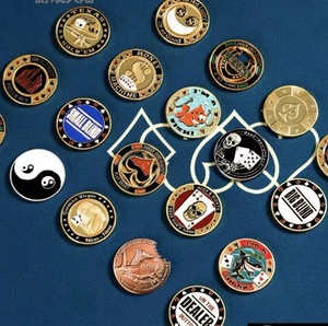 Moneta Commemorativa Personalizzata a Tema Poker in Lega di Zinco Placcata Oro Smaltata, da Collezione per Regali e Souvenir - Vendita all'Ingrosso - Product Image 2
