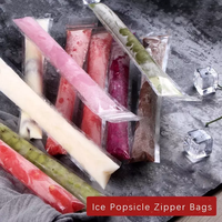 Emballage de sucettes glacées en plastique biodégradable transparent mat imprimé personnalisé, sac en plastique pour crème glacée