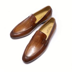 Chaussures décontractées classiques européennes et américaines pour hommes, modèle 2026, en cuir de vachette de première qualité, idéales pour mariages et banquets - Product Image 5