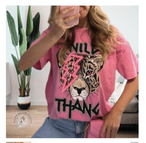 เสื้อยืดพิมพ์ลายเสือดาวป่าสำหรับผู้หญิงเสื้อยืดแฟชั่นลำลองสำหรับใส่ในฤดูร้อนระบายอากาศได้ดีแขนสั้นสำหรับผู้หญิง - Product Image 5