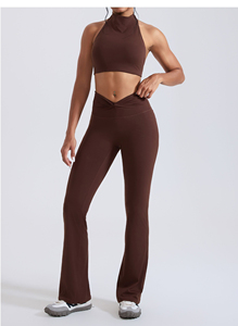Nouveaux ensembles d'entraînement 2026 : Leggings évasés et débardeur <span class=keywords><strong>de</strong></span> <span class=keywords><strong>sport</strong></span> 2 pièces – Tenue <span class=keywords><strong>de</strong></span> yoga taille haute <span class=keywords><strong>pour</strong></span> femme – Vêtements <span class=keywords><strong>de</strong></span> <span class=keywords><strong>sport</strong></span> - Product Image 3