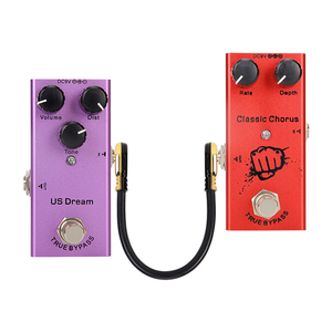 Câble d'effets de guitare 30 cm 6,35 mm 90 degrés TS Mono à faible capacité en cuivre sans oxygène blindé équilibré de qualité supérieure - Product Image 5