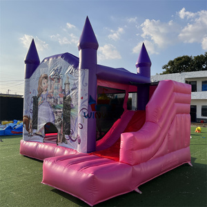 <strong>Pink</strong> Girls Inflatable <strong>Bouncy</strong> Jumping <strong>Castle</strong> Party <strong>With</strong> <strong>Slide</strong> Bounce House Bouncer for Kids Unisex Sustainable 3 Years 1 Pcs