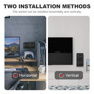 Euro 250V PC Panel Socket caja redonda doble 16A enchufe <span class=keywords><strong>de</strong></span> pared con 2 salidas <span class=keywords><strong>de</strong></span> CA integrado oculto 16A enchufe <span class=keywords><strong>de</strong></span> pared - Product Image 5