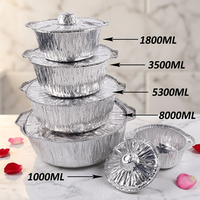 Barquettes jetables en aluminium recyclables avec couvercle, en tailles 200 ml et 150 ml, pour un stockage alimentaire respectueux de l'environnement