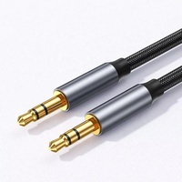 Câble auxiliaire tressé en nylon de 1 m (3,3 pi) 3,5 mm, adaptateur audio Hi-Fi mâle-mâle pour casque, autoradio, enceintes domestiques