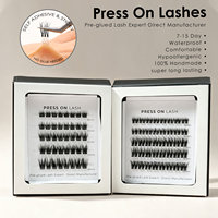 Cils à presser courbés avec bande adhésive, effet naturel, résistants à l'eau, taille personnalisée, vente en gros, marque privée, approvisionnement Europe, Royaume-Uni, France, Italie
