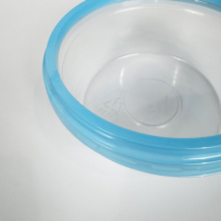 Conteneur de préparation des repas en plastique transparent, couleur personnalisée, rond, recyclable, bol à emporter pour kimchi, houmous, salade, fruits avec couvercle