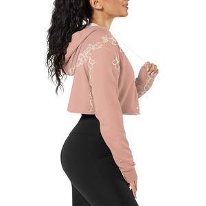 Sweats à capuche floraux personnalisés de style polynésien pour les dames à la mode Hawaii Logo femmes haut court <span class=keywords><strong>pull</strong></span> à capuche <span class=keywords><strong>pull</strong></span> décontracté sweats à capuche pour femmes - Product Image 3