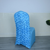 Housse de chaise extensible en polyester et spandex motif rose pour mariage, banquet, hôtel, fête, décoration de chaise de salle à manger, accessoires