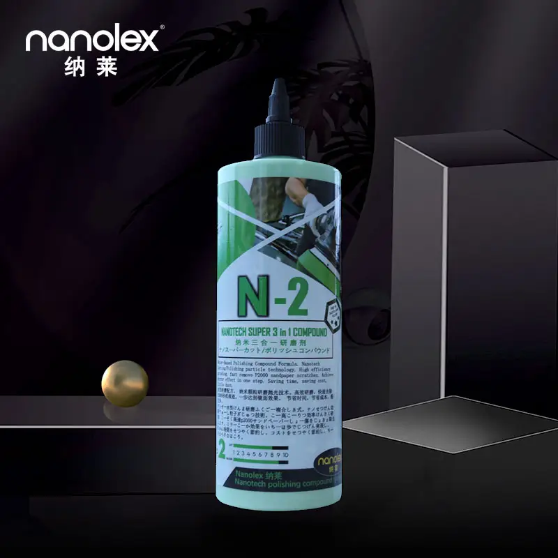 Nanolex N2 3-in-1 นาโนเทคโนโลยีสุดยอดสําหรับการตัดสารประกอบขัด N-2 เพื่อสีรถที่มีประสิทธิภาพ สารประกอบขัดรถขั้นตอนเดียว