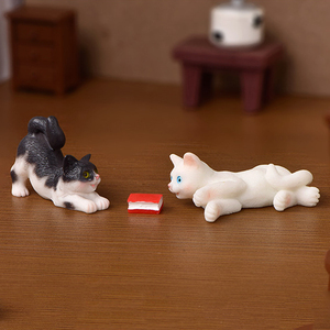 Simulated Cartoon Cat Resin Figurine <b>Miniatures</b> Mini Animal Charm Ornaments for Landscape Decorations DIY Accessories - Product Image 6