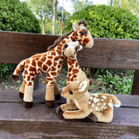 Peluche girafe de simulation personnalisée de haute qualité, poupée cerf avec support, animal en peluche, cadeau d'anniversaire