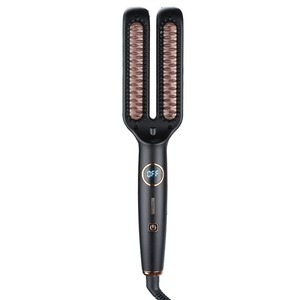 Cepillo Alisador <span class=keywords><strong>de</strong></span> Pelo 2 en 1 con Placa <span class=keywords><strong>de</strong></span> Calentamiento Doble <span class=keywords><strong>de</strong></span> Cerámica, Calentamiento Rápido, para Uso en Casa o Salón - Product Image 1