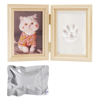 Cadre photo en bois personnalisé avec logo souvenir, impression numérique DIY pour animaux de compagnie, empreintes de pattes de chien et de chat, miaulements, empreintes de pattes, tendance