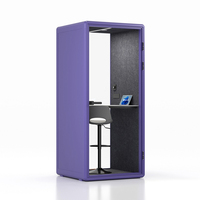 Cabine téléphonique de bureau moderne facile à assembler et amovible avec panneaux de mousse acoustique 100% insonorisés pour utilisation hôtelière