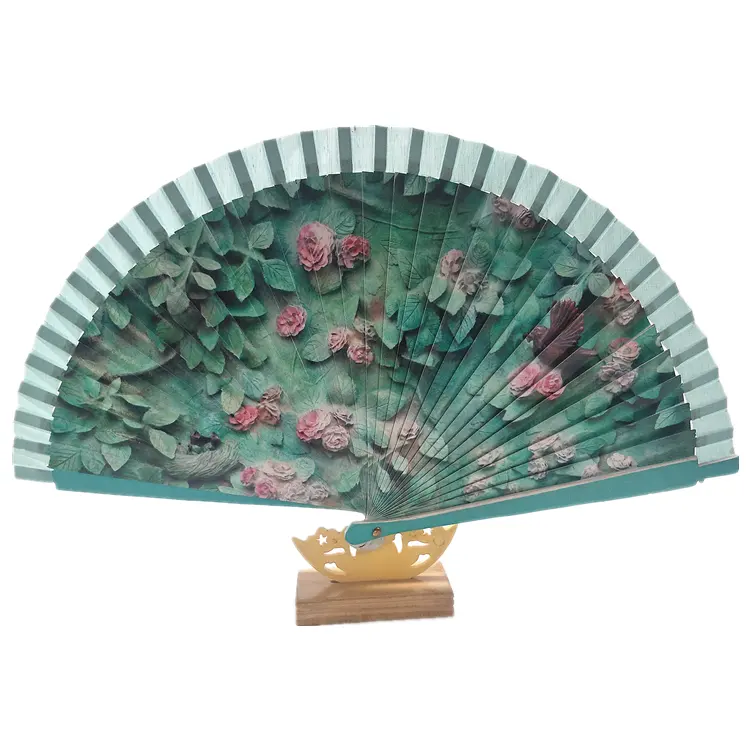 23cm Length 2019 New Products Dance Performance Spanish Hand Fan in Wood For Hand-Painted