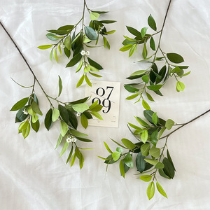 Meiyu Craft Flower Factory, plante artificielle Arbre à argent, 30cm-100cm, verte avec fleurs, décoration d'intérieur, accessoire de mariage - Product Image 2