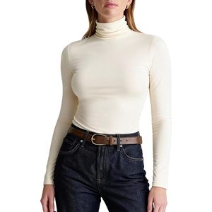 Haut thermique ajusté à col roulé et manches longues pour femme, idéal pour les températures froides - Product Image 1