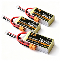 Batterie LiPo TCB RC 100C 1300/1500/1800mAh 2S 3S 4S 5S 6S 7.4V 11.1V 14.8V 18.5V 22.2V pour drones de course FPV et jouets RC