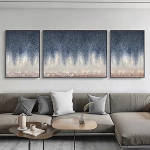 Pintura al Óleo Hecha a Mano con Tema de Cielo Estrellado, Pintada con Aerosol sobre Piedra Arenisca |   Arte Texturizado de Alta Gama <span class=keywords><strong>para</strong></span> la Sala de Estar - Product Image 5