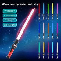Juguete Luminoso, Espada de Luz de 15 Colores y Bastón, Arma de Juguete para Niños, Espada Láser de Plástico con Luz para Mayores de 14 Años - Venta al Por Mayor
