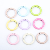 Gantungan Kunci Warna Permen, Cincin O Ring, Gesper Logam Paduan Seng, Gantungan Kunci untuk Tas, Gantungan Dompet, Aksesoris Kerajinan DIY