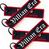 Llavero Personalizado con Logotipo, Estilo Jet Tag, Tejido Bordado, Etiqueta de Tela para Llaves, Artículos Promocionales