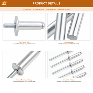Rivetti Ciechi in Acciaio Zincato a <span class=keywords><strong>Testa</strong></span> Tonda DIN7337, Fissaggi Metallici su Misura, Vendita all'Ingrosso - Product Image 3