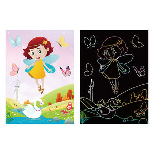 Buku Edukasi Anak Laki-laki dan Perempuan, Kartu Gambar Kartun Seni Gores Warna Pelangi Ajaib - Product Image 6