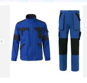 Hi Vis algodón ignífugo <span class=keywords><strong>trajes</strong></span> de trabajo 2 piezas FR Chaquetas Pantalones uniforme aceite Gas hombres seguridad reflectante resistente al fuego ropa de trabajo - Product Image 2