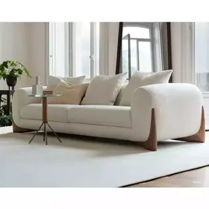 Modern Style Design Sense Simple Fabric Soft Modern Wooden Sofa Living Room Furniture Home Furniture Double Sofa
