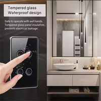 Interrupteur d'éclairage tactile en verre à rainure concave Zigbee standard américain Tuya 2025 1/2/3/4 gang