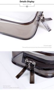 Sac de toilette étanche en PVC transparent avec fermeture éclair supérieure, personnalisable avec logo, style tendance pour le rangement de cosmétiques de voyage – Vente en gros - Product Image 6