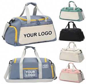 Sac de voyage sport en polyester imperméable personnalisé pour femmes et hommes avec logo personnalisé et fermeture à glissière - Product Image 1