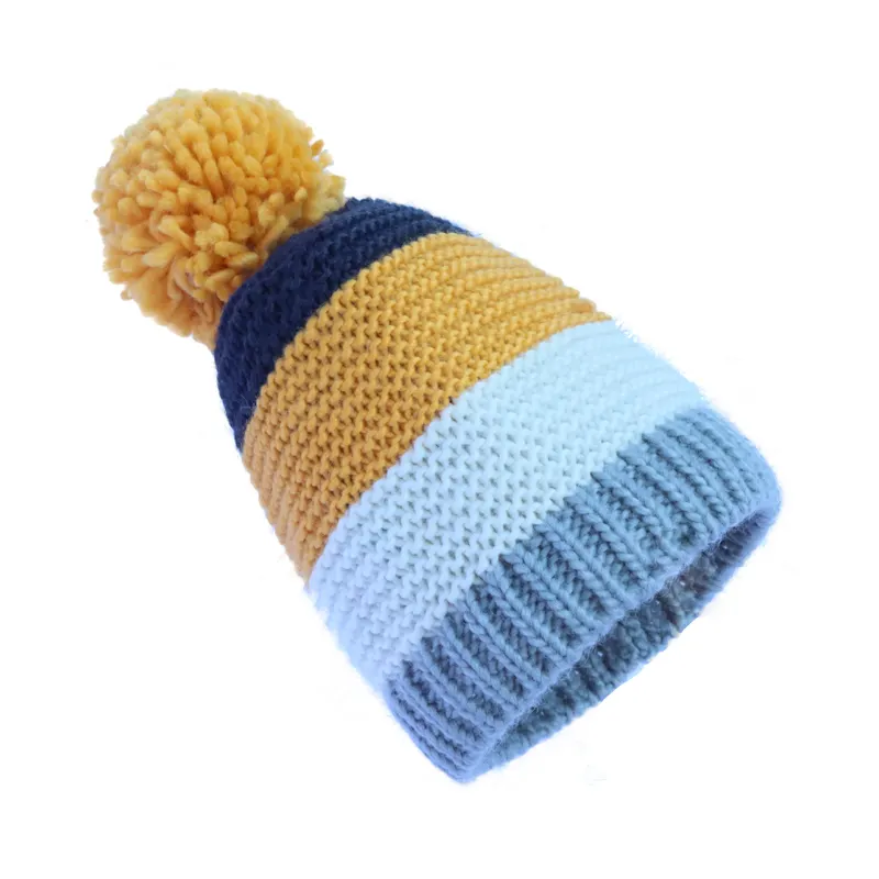 Fabricante de gorros a rayas, gorros deportivos de alta calidad, gorros de punto personalizados, gorros de invierno con pompón, gorro personalizado para hombre