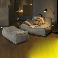 Canapé paresseux extensible de designer moderne en tissu technologique avec housse amovible, fauteuil inclinable de luxe pour salon