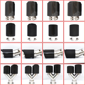 Embout d'échappement de voiture à vente chaude, modifié, bord droit, acier inoxydable, système d'échappement universel, 5 pouces, noir mat - Product Image 2