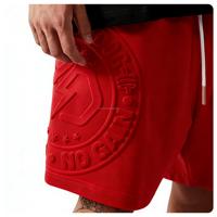 Conjunto de Pantalones Cortos para Hombre con Logotipo 3D en Relieve Personalizado OEM, Poliéster/Algodón, Cintura Elástica, Color Sólido