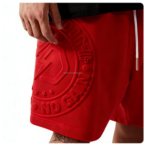 Conjunto de Pantalones Cortos Deportivos para Hombre con Logotipo 3D en Relieve Personalizado OEM, 100% Algodón, Felpa Francesa, Pantalones Cortos Técnicos para Hombre - Product Image 1