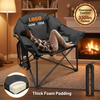 Fauteuil lune surdimensionné rembourré, robuste et pliable, chaise de camping type soucoupe, canapé rond de luxe, chaise d'extérieur portable, personnalisable